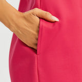 Peekaboo V-Neck Shift Dress (Virtual Pink) - Final Sale