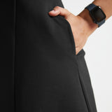Surplice Lapel Sleeveless Knit Dress | Stretch Ponte (Black)