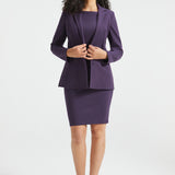 3/4 Sleeve Boatneck Sheath Dress | Stretch Ponte (Aubergine)