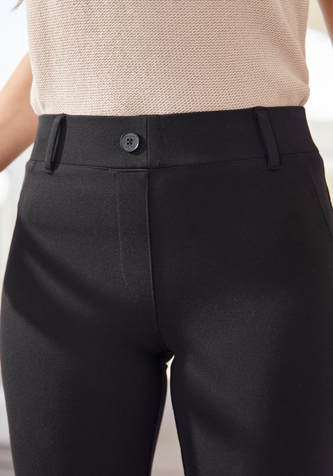 Classic Kick Flare Crop Pant | Stretch Ponte (Black)