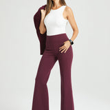 Power Down DPYP™ Dress Pant Yoga Pant | Flare (Burgundy) - Final Sale