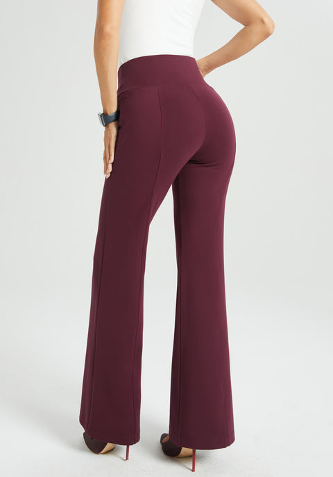 Power Down DPYP™ Dress Pant Yoga Pant | Flare (Burgundy) - Final Sale
