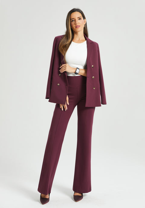 Power Down DPYP™ Dress Pant Yoga Pant | Flare (Burgundy) - Final Sale
