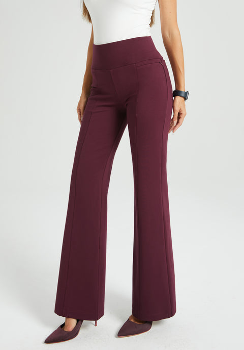 Power Down DPYP™ Dress Pant Yoga Pant | Flare (Burgundy) - Final Sale