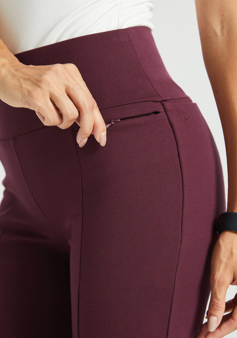 Power Down DPYP™ Dress Pant Yoga Pant | Flare (Burgundy) - Final Sale