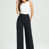 Classic High-Waist DPYP™ Dress Pant Yoga Pants | Wide (Black)