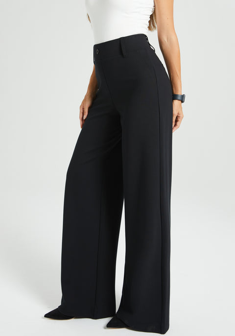 Classic High-Waist DPYP™ Dress Pant Yoga Pants | Wide (Black)