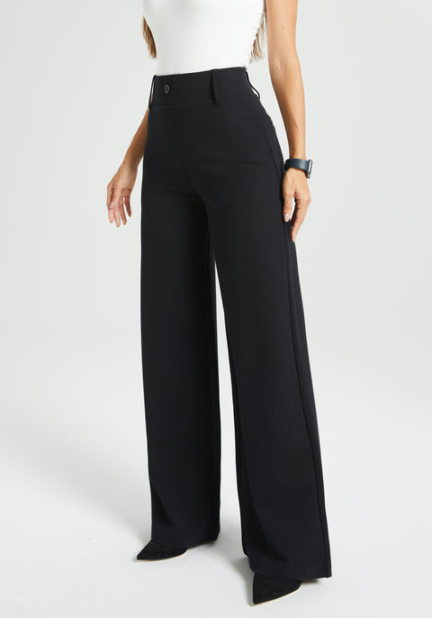 Classic High-Waist DPYP™ Dress Pant Yoga Pants | Wide (Black)