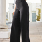 Classic High-Waist DPYP™ Dress Pant Yoga Pants | Wide (Black)