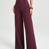 Classic High-Waist DPYP™ Dress Pant Yoga Pants | Wide (Burgundy)