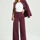 Classic High-Waist DPYP™ Dress Pant Yoga Pants | Wide (Burgundy)
