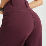 Classic High-Waist DPYP™ Dress Pant Yoga Pants | Wide (Burgundy)