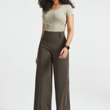 PRESALE ⏰ Classic High-Waist DPYP™ Dress Pant Yoga Pants | Wide (Heather Brown)