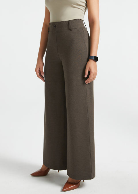 PRESALE ⏰ Classic High-Waist DPYP™ Dress Pant Yoga Pants | Wide (Heather Brown)