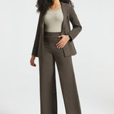 PRESALE ⏰ Classic High-Waist DPYP™ Dress Pant Yoga Pants | Wide (Heather Brown)