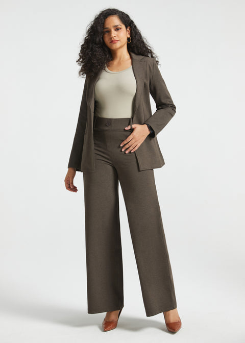 PRESALE ⏰ Classic High-Waist DPYP™ Dress Pant Yoga Pants | Wide (Heather Brown)