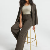 PRESALE ⏰ Classic High-Waist DPYP™ Dress Pant Yoga Pants | Wide (Heather Brown)