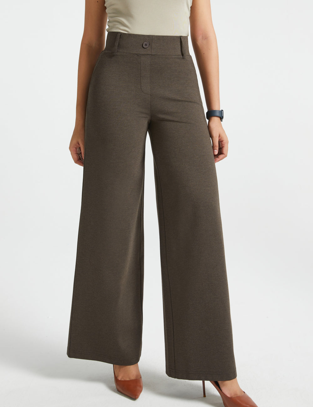 PRESALE ⏰ Classic High-Waist DPYP™ Dress Pant Yoga Pants | Wide (Heather Brown)
