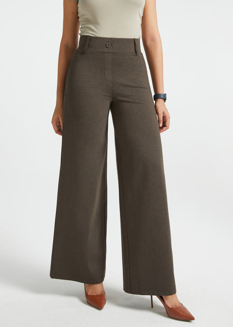 PRESALE ⏰ Classic High-Waist DPYP™ Dress Pant Yoga Pants | Wide (Heather Brown)