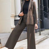 PRESALE ⏰ Classic High-Waist DPYP™ Dress Pant Yoga Pants | Wide (Heather Brown)