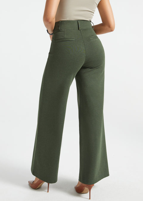 PRESALE ⏰ Classic High-Waist DPYP™ Dress Pant Yoga Pants | Wide (Heather Olive)