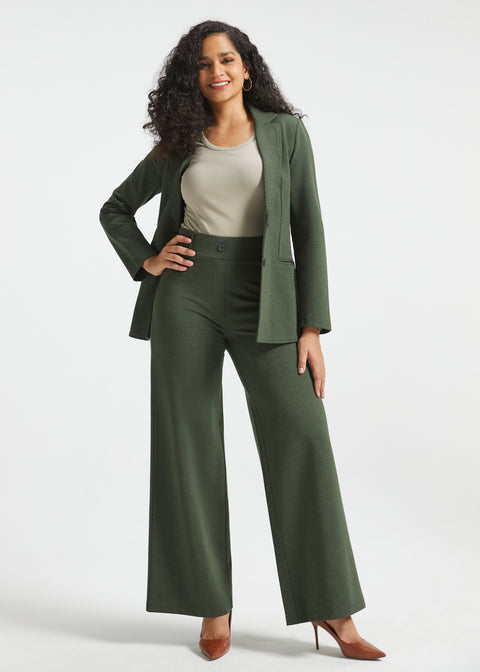 PRESALE ⏰ Classic High-Waist DPYP™ Dress Pant Yoga Pants | Wide (Heather Olive)