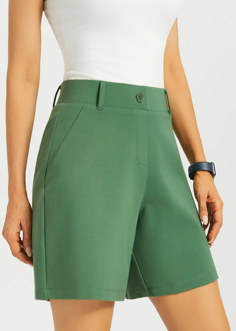 Classic Shorts | Stretch Ponte (Arcadia Green) - Final Sale