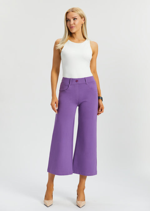 7-Pocket DPYP™ Dress Pant Yoga Pant Crop | Wide (Grape) - Final Sale