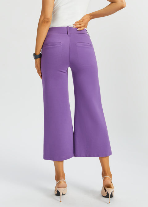 7-Pocket DPYP™ Dress Pant Yoga Pant Crop | Wide (Grape) - Final Sale