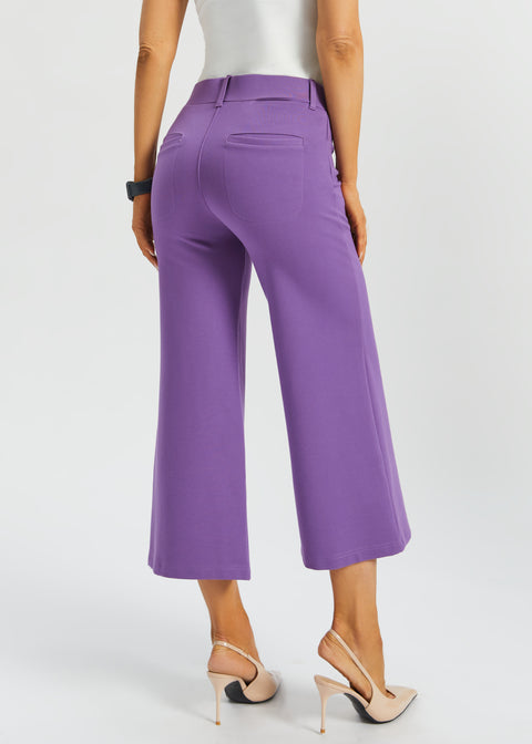 7-Pocket DPYP™ Dress Pant Yoga Pant Crop | Wide (Grape) - Final Sale