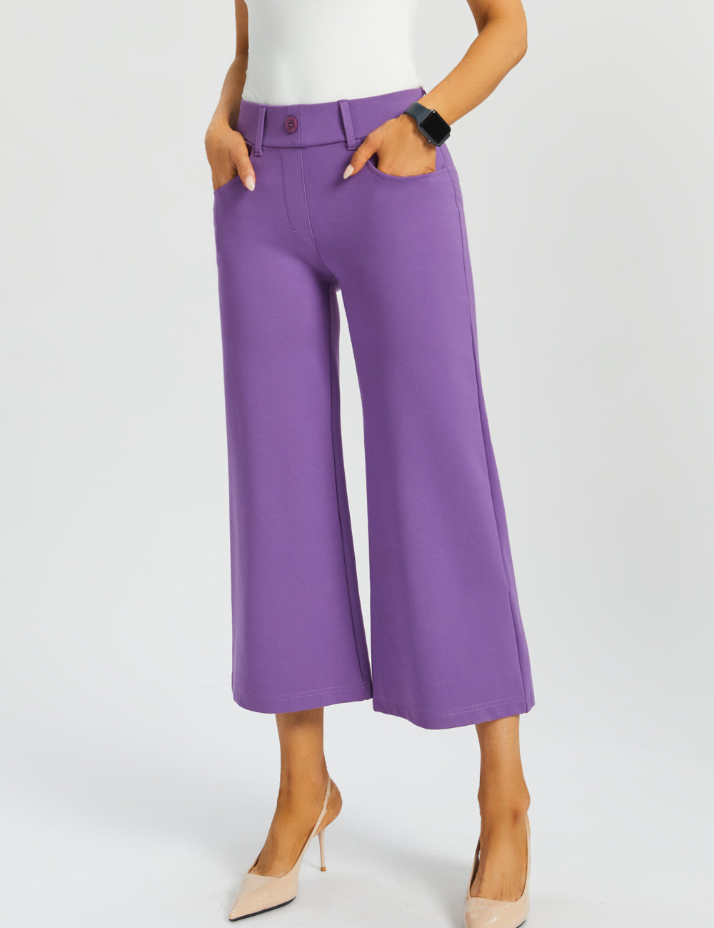 7-Pocket DPYP™ Dress Pant Yoga Pant Crop | Wide (Grape) - Final Sale