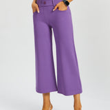 7-Pocket DPYP™ Dress Pant Yoga Pant Crop | Wide (Grape) - Final Sale