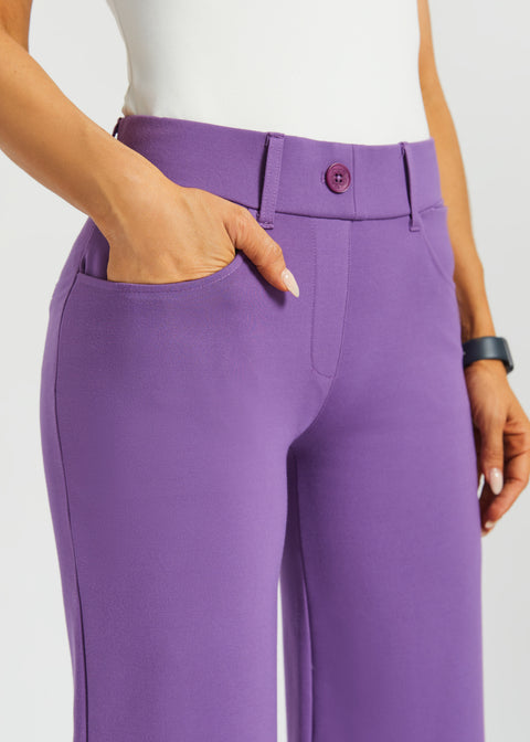 7-Pocket DPYP™ Dress Pant Yoga Pant Crop | Wide (Grape) - Final Sale
