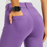 7-Pocket DPYP™ Dress Pant Yoga Pant Crop | Wide (Grape) - Final Sale