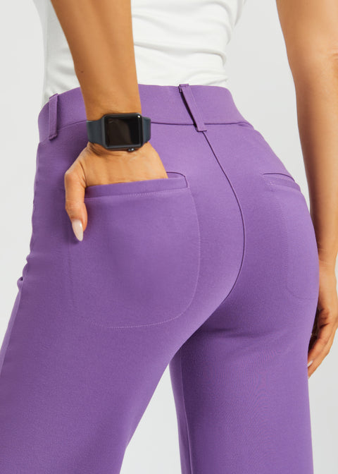 7-Pocket DPYP™ Dress Pant Yoga Pant Crop | Wide (Grape) - Final Sale
