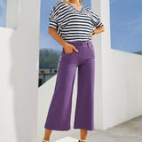 7-Pocket DPYP™ Dress Pant Yoga Pant Crop | Wide (Grape) - Final Sale