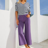 7-Pocket DPYP™ Dress Pant Yoga Pant Crop | Wide (Grape) - Final Sale