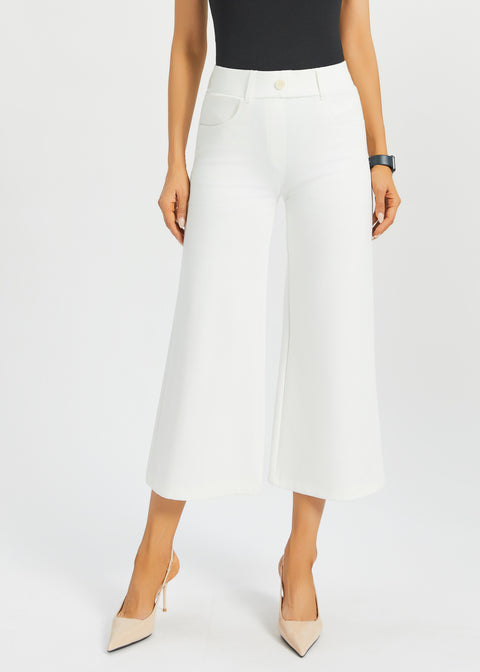 7-Pocket DPYP™ Dress Pant Yoga Pant Crop | Wide (Star White)