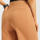 Atlantic Wide-Leg Bermuda Shorts | Stretch Ponte (Sandalwood) - Final Sale