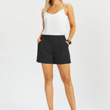 Tailored Seam Shorts | Stretch Ponte (Black) - Final Sale