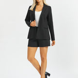 Tailored Seam Shorts | Stretch Ponte (Black) - Final Sale