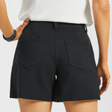 Tailored Seam Shorts | Stretch Ponte (Black) - Final Sale