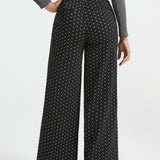 Classic High-Waist Dress Pants | Wide - Jacquard (Black Ivory Dot)