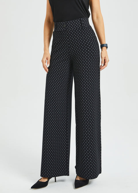 Classic High-Waist DPYP™ Dress Pant Yoga Pants | Wide (Black White Star)