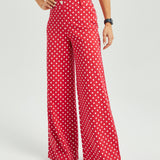 Classic High-Waist DPYP™ Dress Pant Yoga Pants | Wide (Red White Dot)