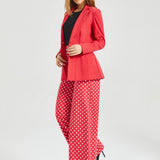 Classic High-Waist DPYP™ Dress Pant Yoga Pants | Wide (Red White Dot)