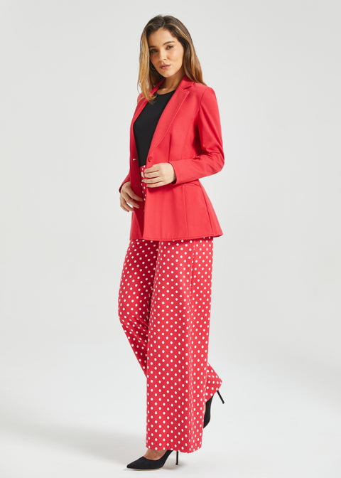 Classic High-Waist DPYP™ Dress Pant Yoga Pants | Wide (Red White Dot)
