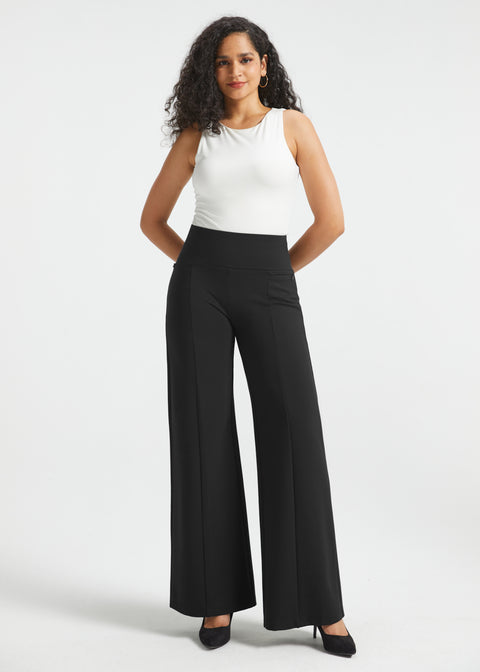 Power Down DPYP™ Dress Pant Yoga Pants | Wide (Black)