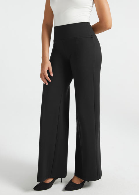Power Down DPYP™ Dress Pant Yoga Pants | Wide (Black)