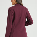 Military Zip Jacket | Stretch Ponte (Burgundy)